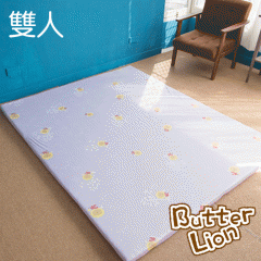 【奶油獅】正版授權-台灣製造-葉語純棉紙纖三合一記憶床墊-雙人5尺(幻紫)