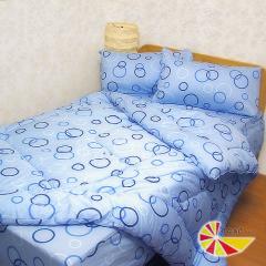 UNO【凱蕾絲帝】時尚粉藍泡泡純棉床包三件組-雙人用
