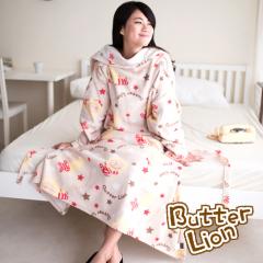 【奶油獅】台灣製造-奶油獅搖滾星星搖粒絨超保暖綁帶式袖毯-米色