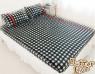 【奶油獅】格紋系列-台灣製造-100%精梳純棉床包三件組－雙人5尺(黑)