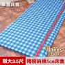 【奶油獅】格紋系列-台灣製造-100%精梳純棉5CM床墊專用布套-單人加大3.5尺(藍)