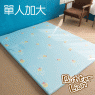 【奶油獅】正版授權-台灣製造-葉語純棉紙纖三合一記憶床墊-單人加大3.5尺(水藍)
