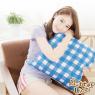 【奶油獅】格紋系列-台灣製造-100%精梳純棉方型抱枕布套-50*50專用(藍)