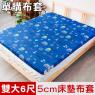 【奶油獅】星空飛行-台灣製造-美國抗菌防污鋪棉保潔墊床包-雙人加大6尺-米