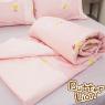 【奶油獅】怡情葉語系列-台灣製造-100%精梳純棉兩用被套(粉紅)－雙人