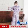 【米夢家居】台灣製造-獨家設計超保暖綁帶式懶人袖毯(星星紫)
